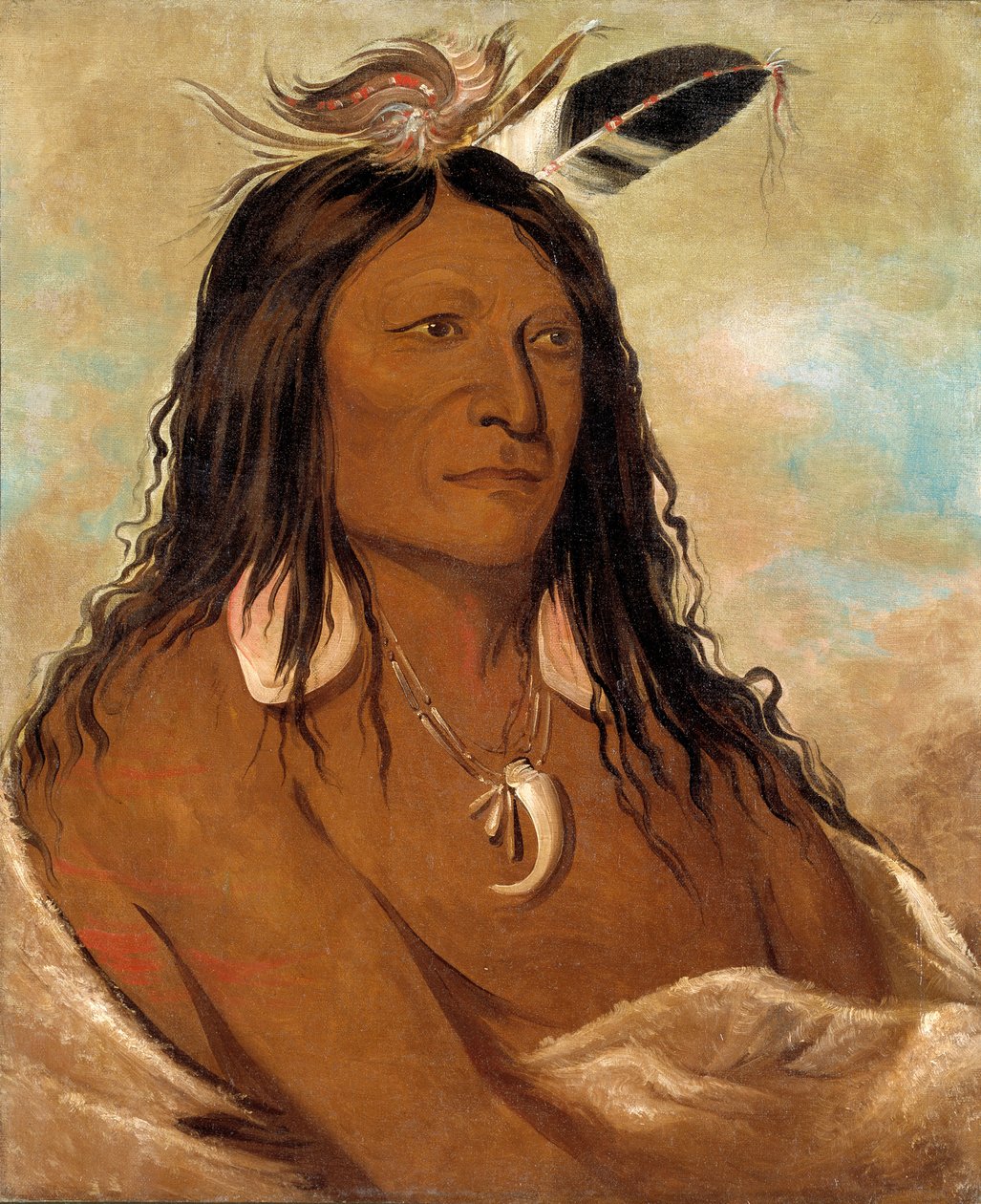 Eé-shah-kó-nee, Bow and Quiver, første sjef for stammen, 1834. av George Catlin