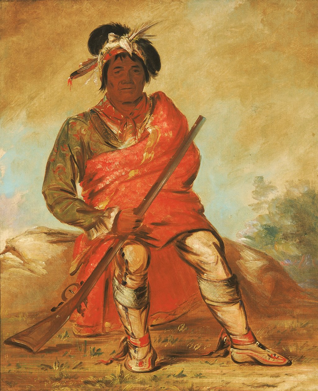 Eteh-ée-fix-e-co, Deer Without a Heart, a Chief, 1838. av George Catlin