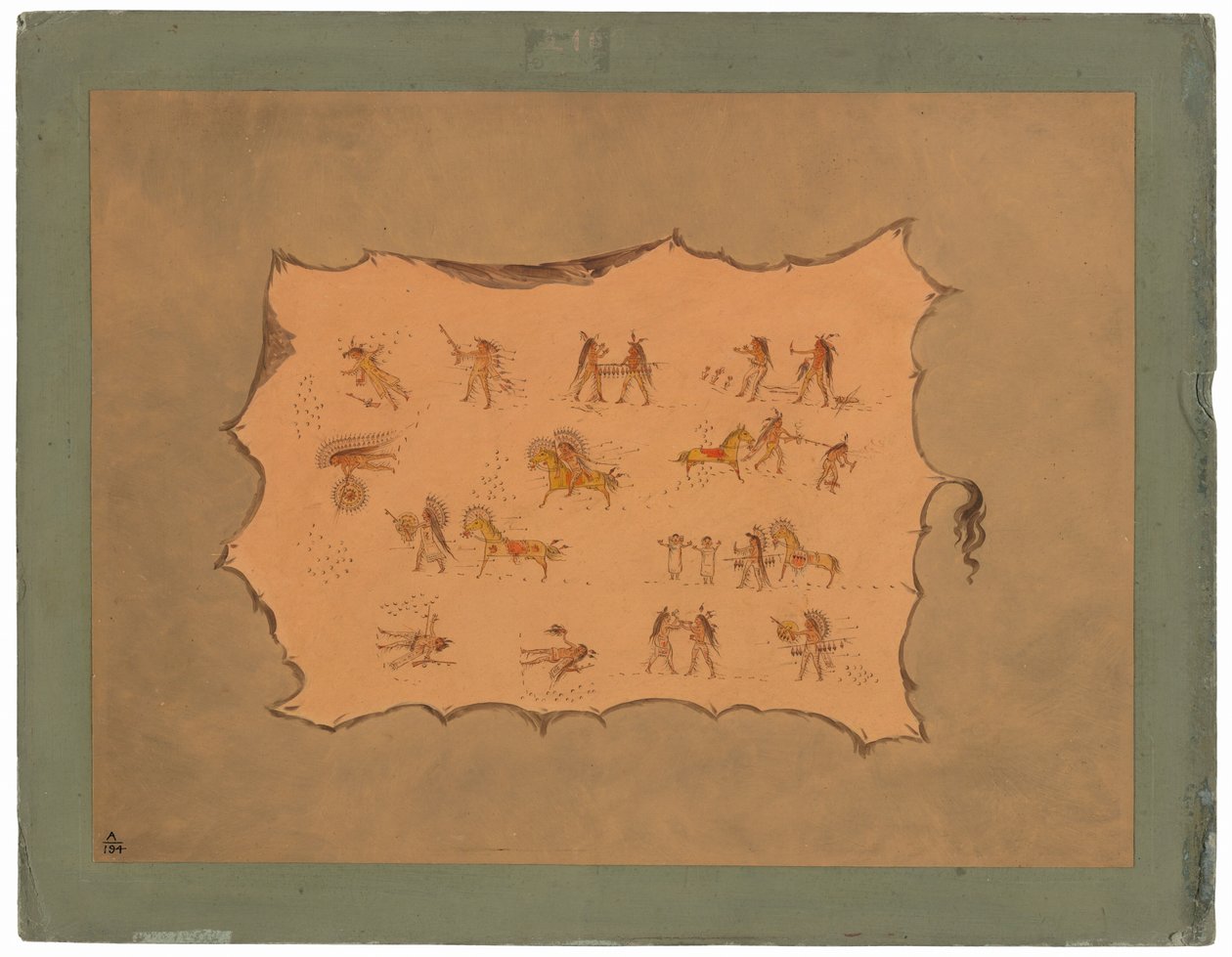 Faksimile av kappen til Mah-to-toh-pa - Mandan av George Catlin