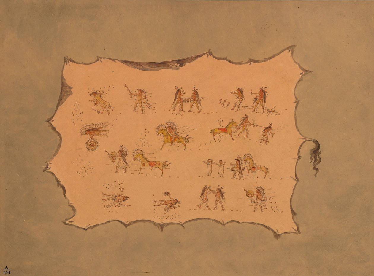 Faksimile av kappen til Mah-to-toh-pa - Mandan, 18611869. av George Catlin