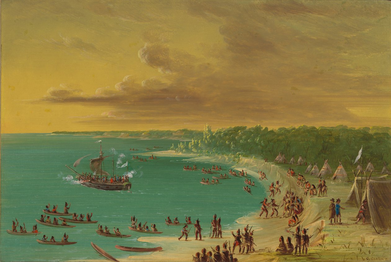 Første seiling av Griffin på Lake Erie. 7. august 1679, 18471848. av George Catlin