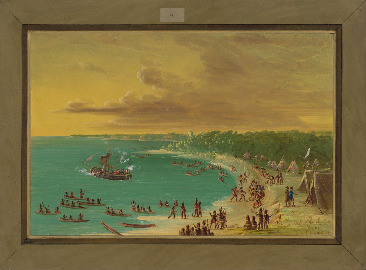 Første seiling av Griffin på Lake Erie, 7. august 1679, 1847-48 av George Catlin