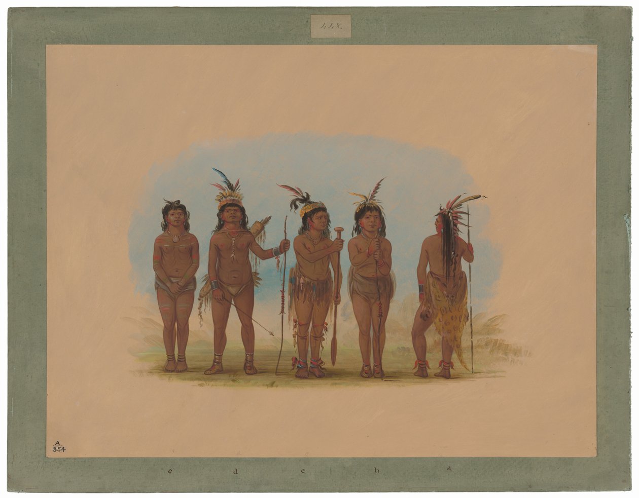 Fem karibiske indianere av George Catlin