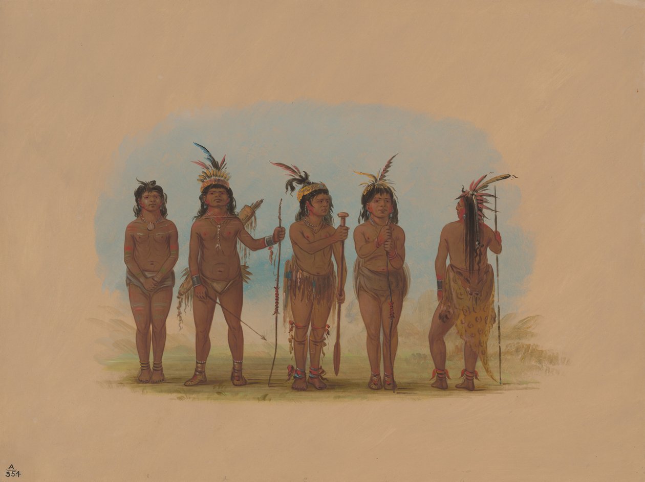 Fem karibiske indianere, 18541869. av George Catlin