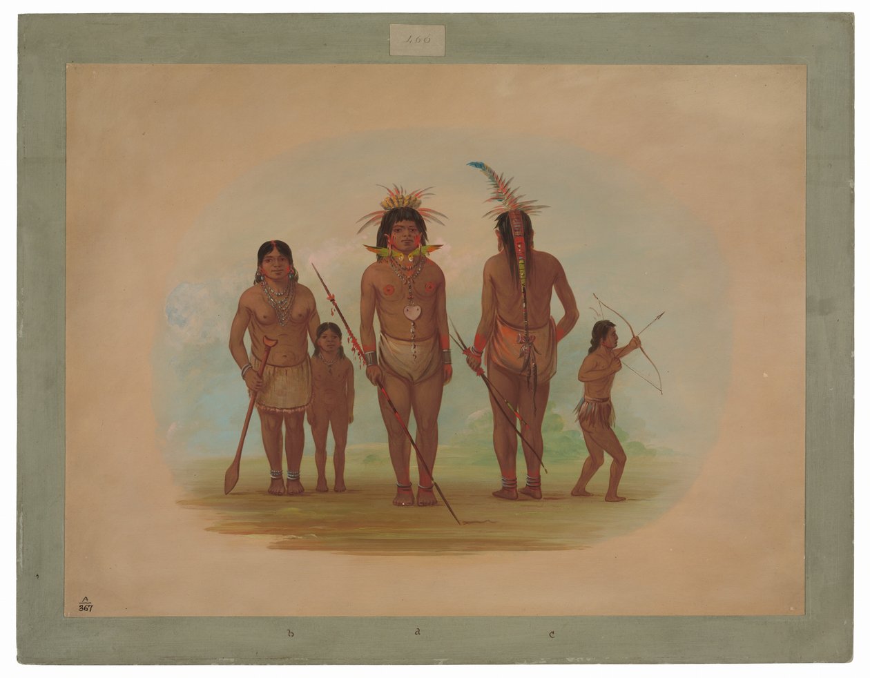 Fem Iquito-indianere av George Catlin