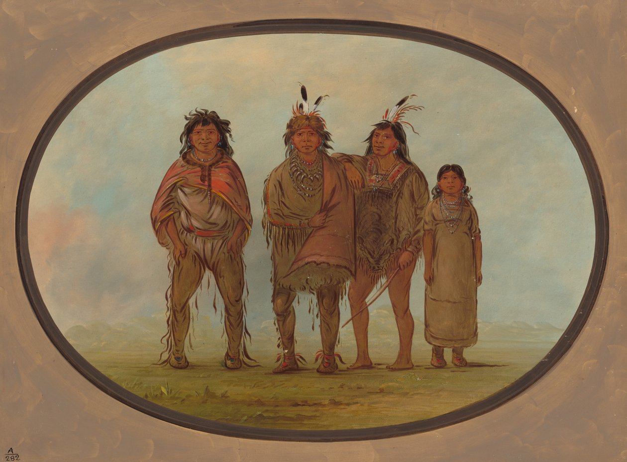 Fire Dogrib-indianere, 18551869. av George Catlin