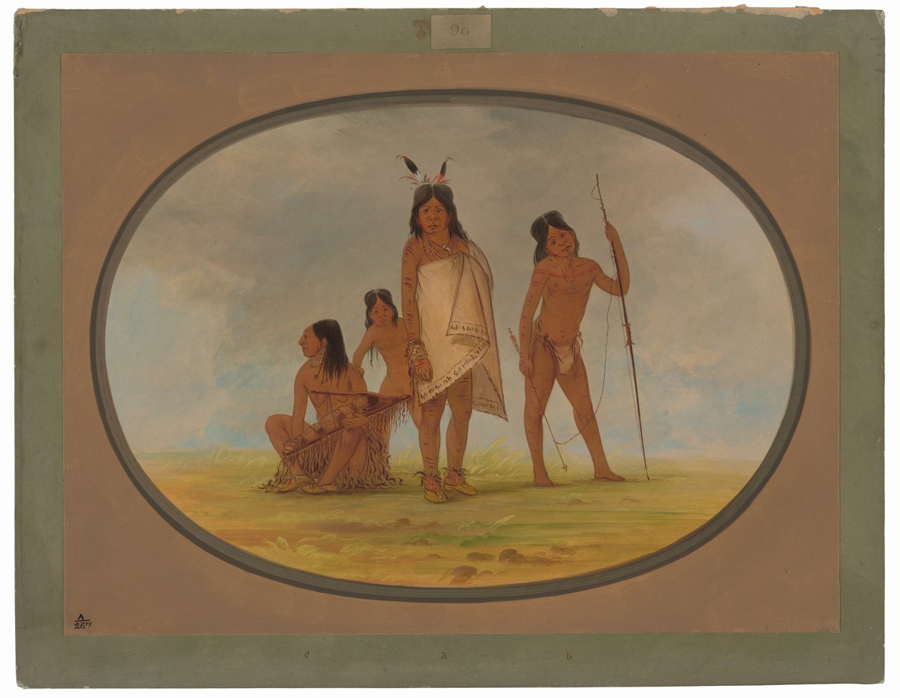 Fire flathodede indianere av George Catlin