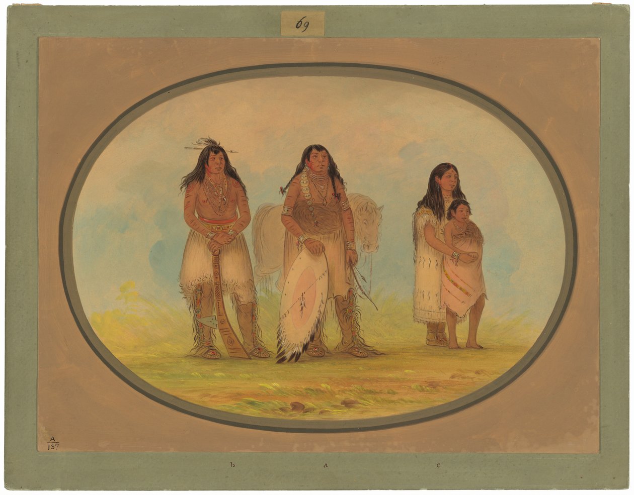 Fire Kiowa-indianere av George Catlin