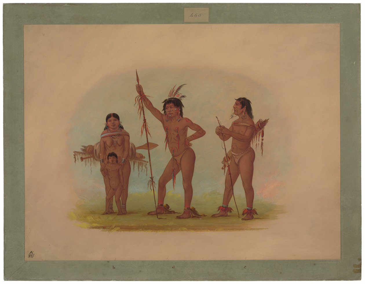 Fire Mura-indianere av George Catlin