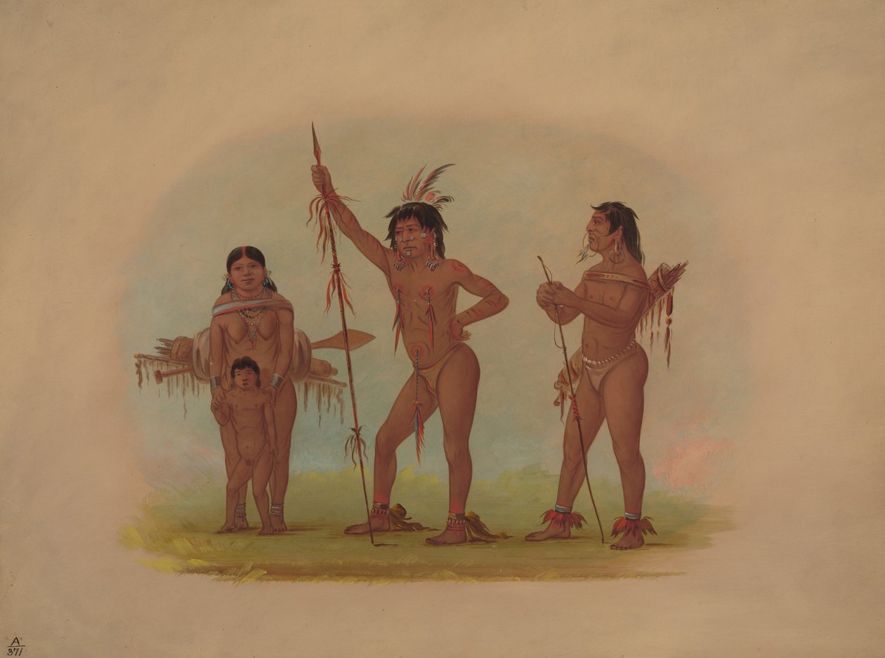 Fire Mura-indianere, 18541869. av George Catlin