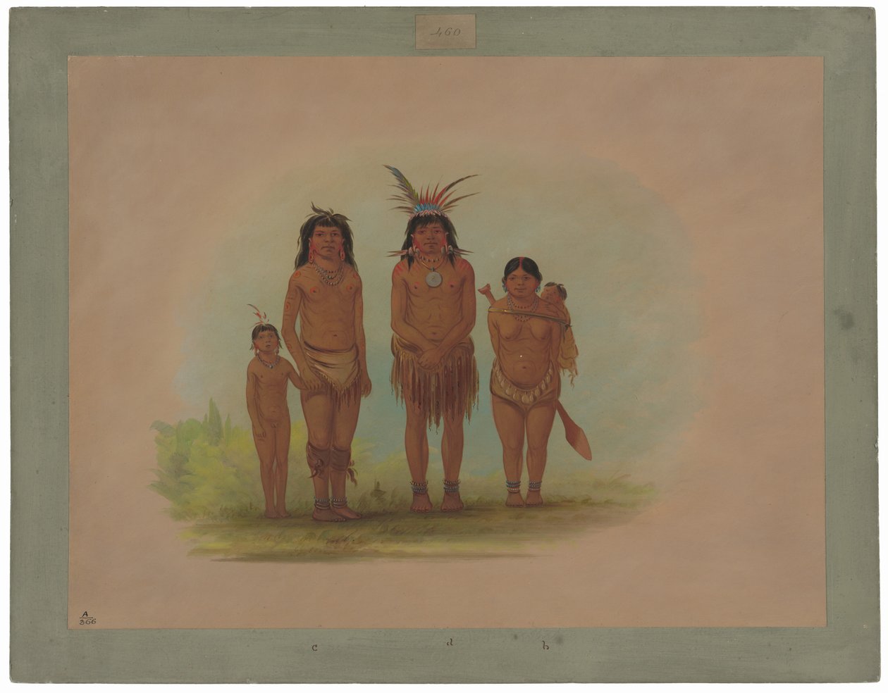 Fire Sepibo-indianere av George Catlin