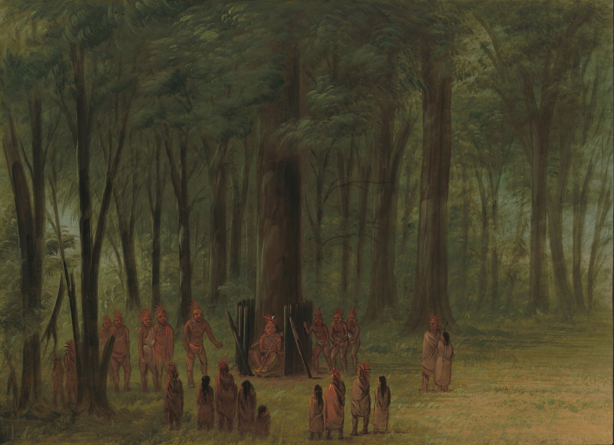Begravelse til Black Hawk - Saukie, 18611869. av George Catlin