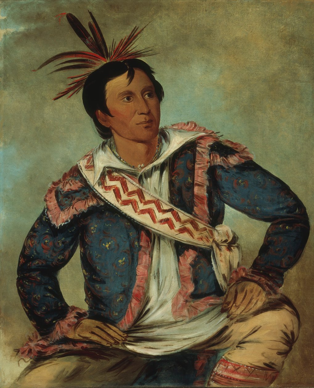 Há-tchoo-túc-knee, snappende skilpadde, en halvrase av George Catlin
