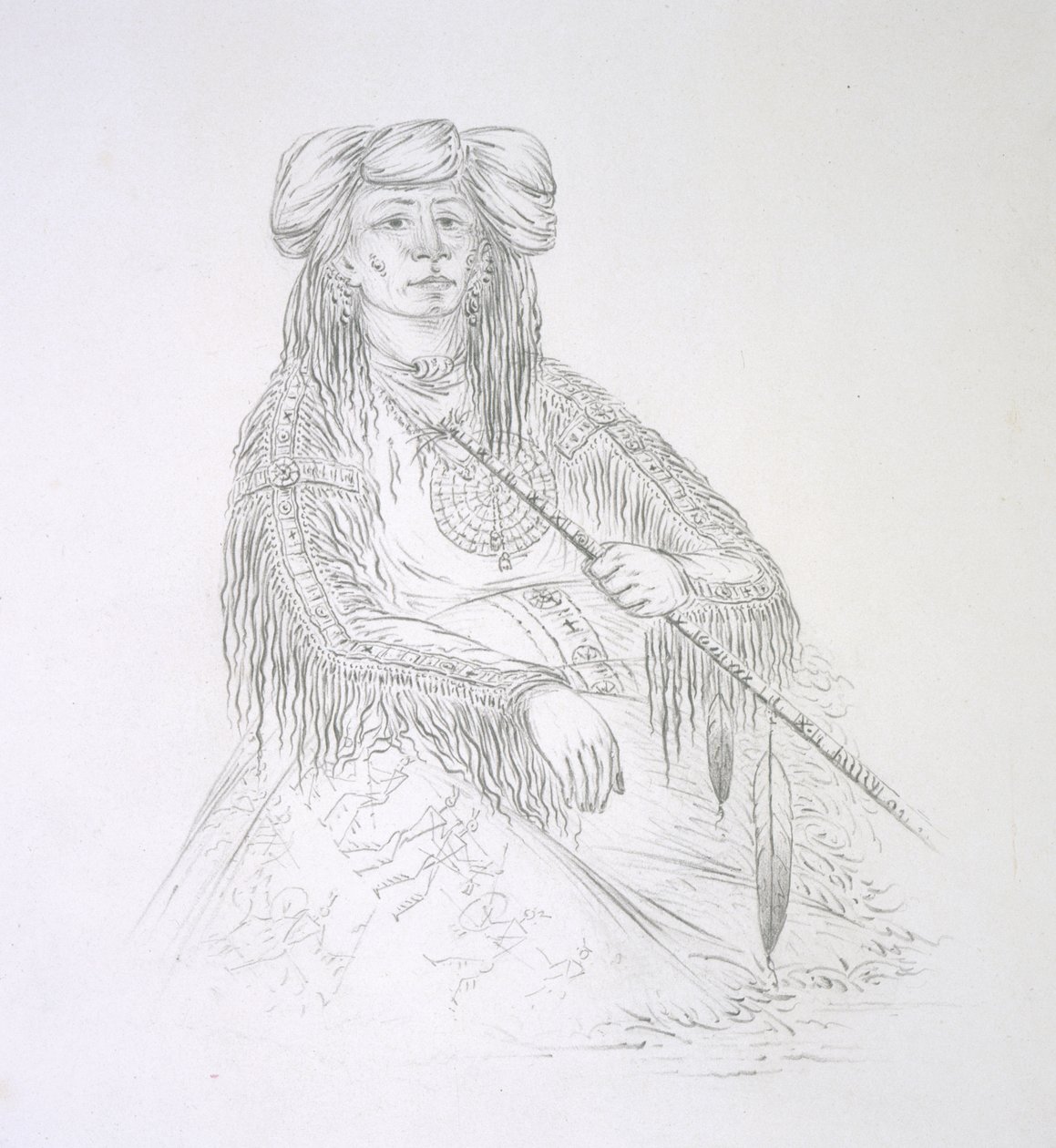 Ha-wan-je-tah (Det ene horn) 1852 av George Catlin