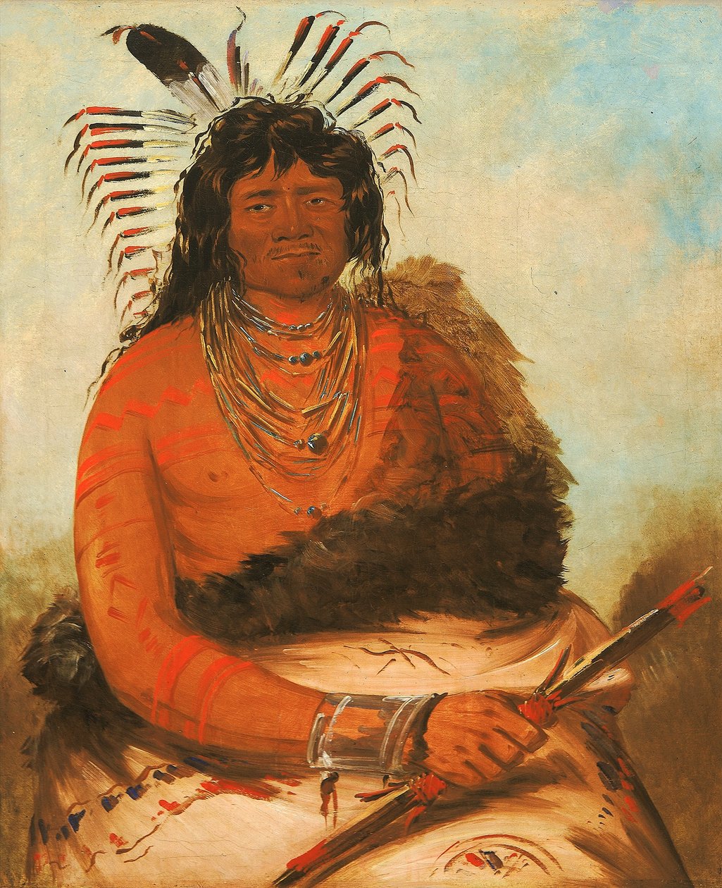 Háh-nee, beveren, en kriger av George Catlin