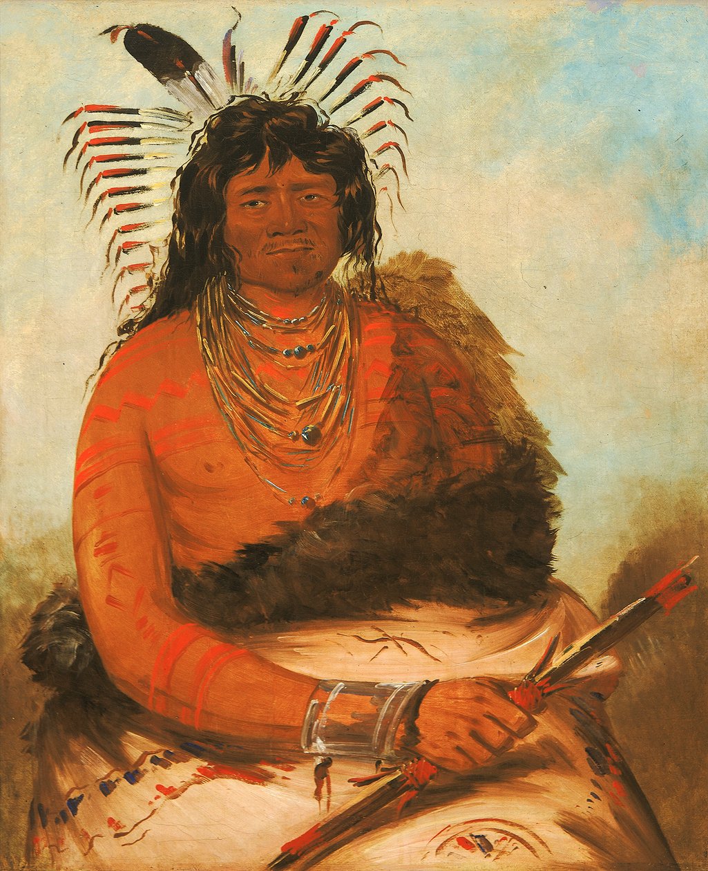 Háh-nee, Beveren, en kriger, 1834. av George Catlin
