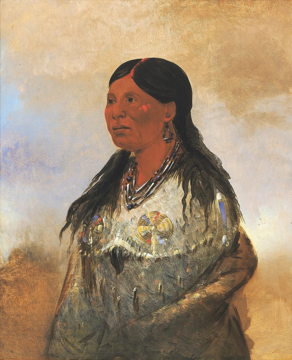 Hón-je-a-pút-o, bjørnefangerens kone av George Catlin