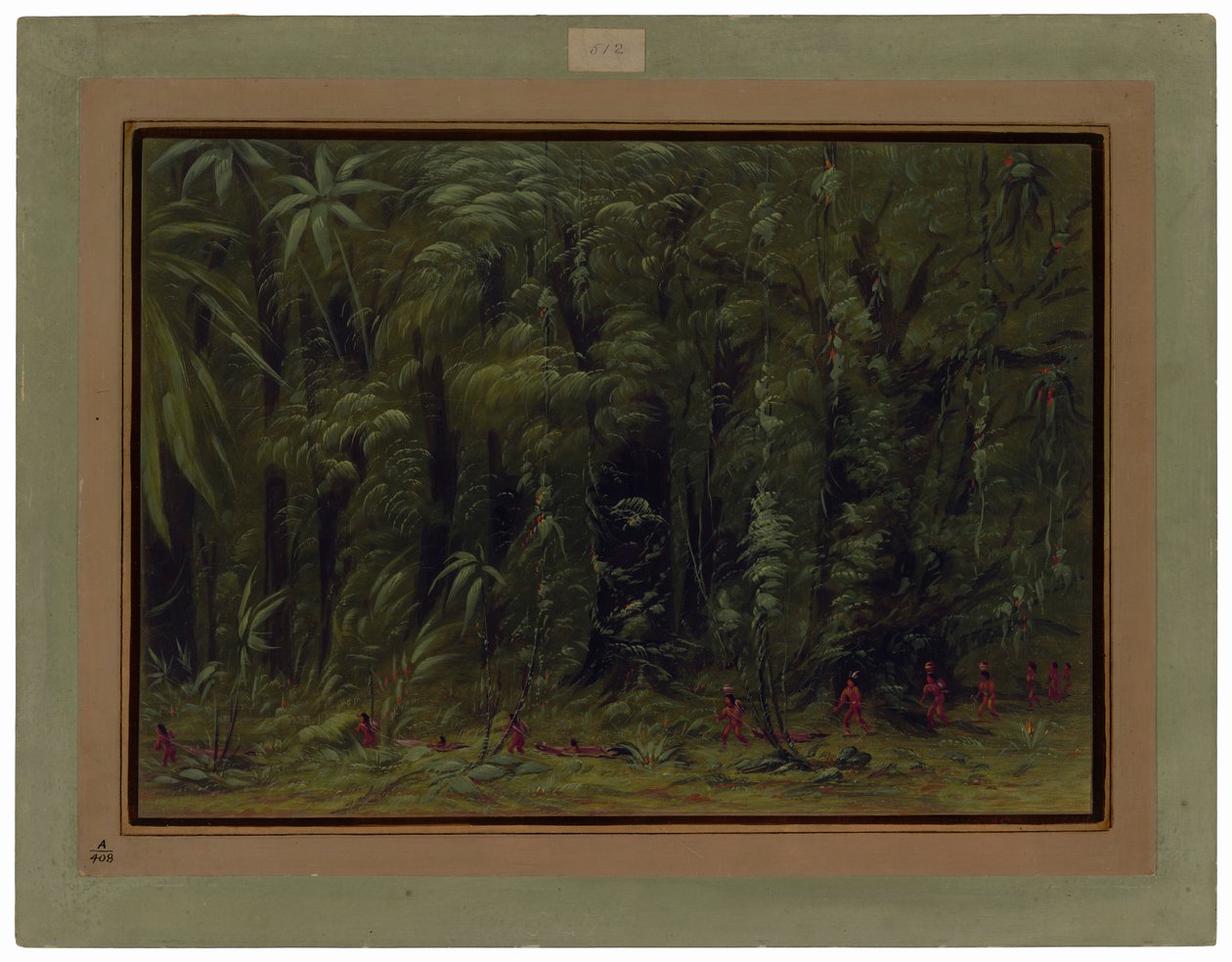 Interiør i en Amazonasskog - Zurumati av George Catlin