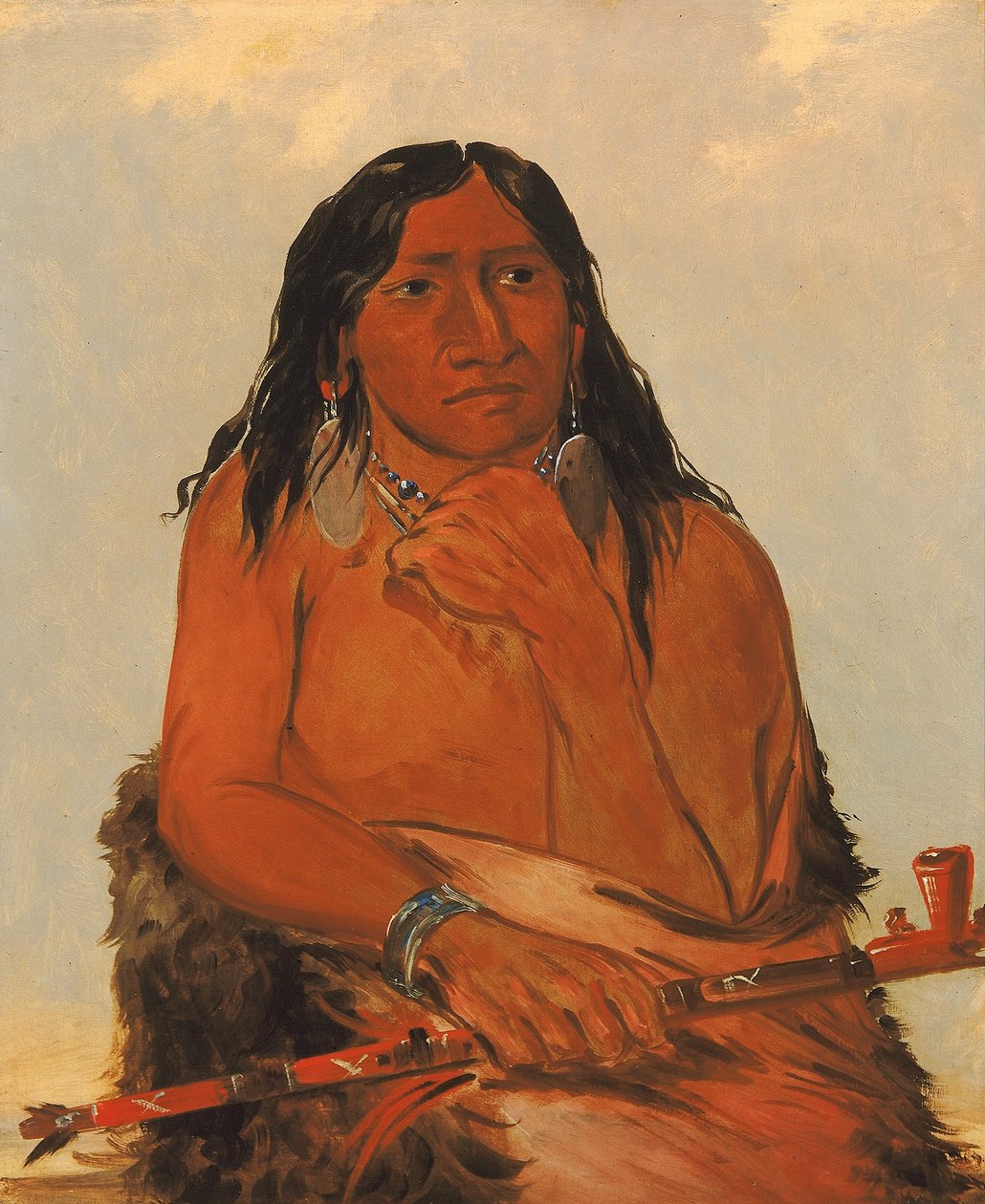 Is-sa-wáh-tám-ah, ulv bundet med hår, en høvding av George Catlin