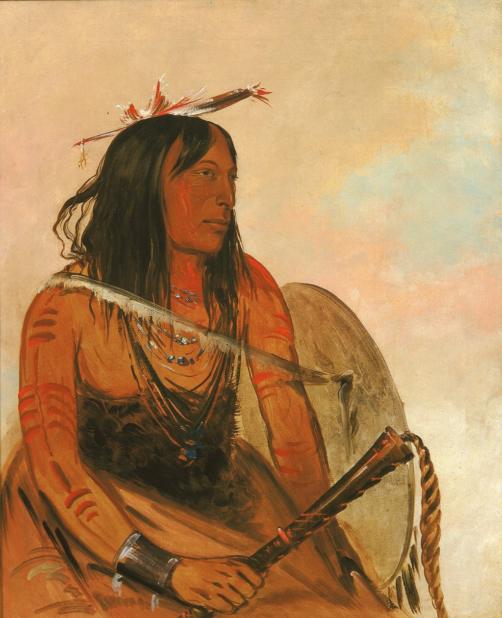 Ish-a-ró-yeh, Han som bærer en ulv, en fremtredende modig av George Catlin