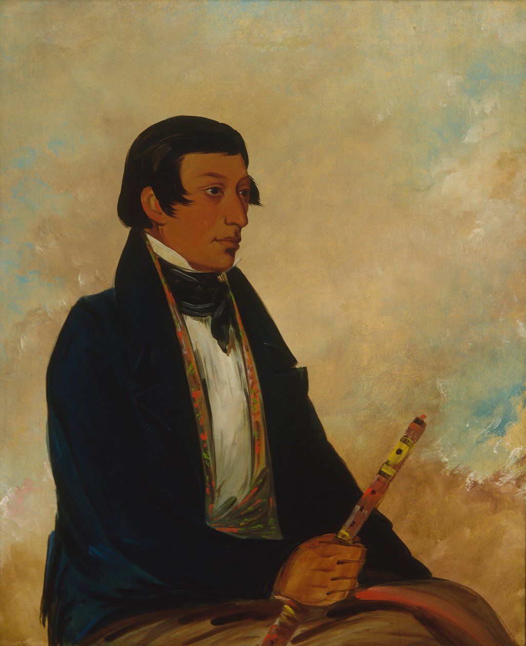 Kee-món-saw, lille høvding, en høvding av George Catlin