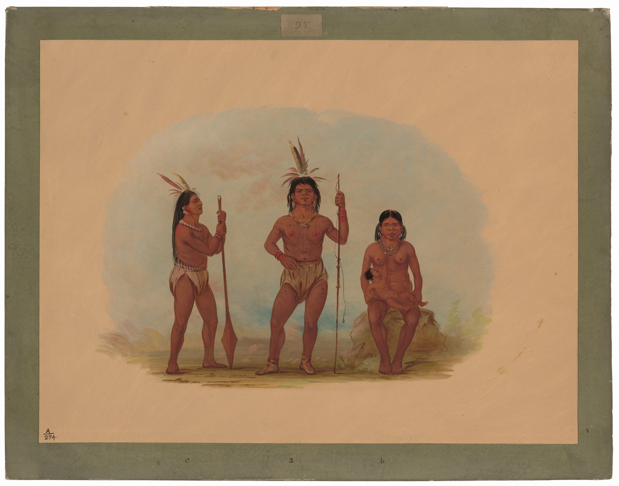 Klahoquaht-sjef, hans kone og sønn av George Catlin