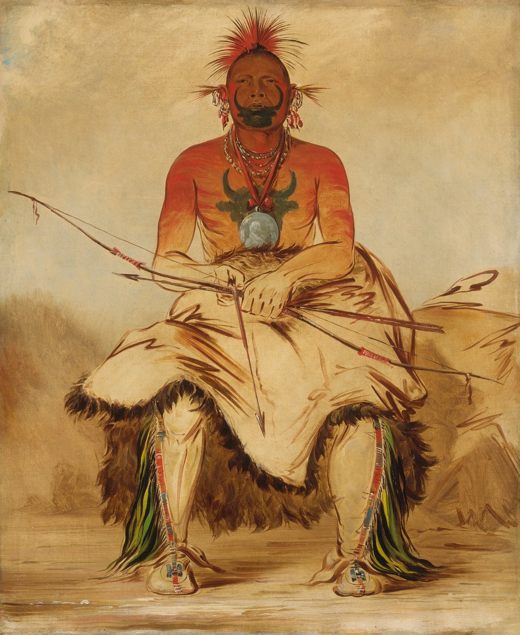 La-dóo-ke-a, Buffalo Bull, en Grand Pawnee-kriger av George Catlin