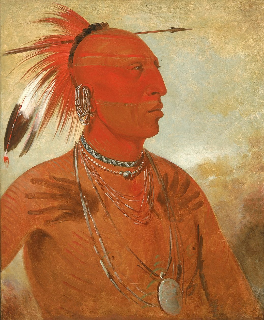 La-wáh-he-coots-la-sháw-no, Modig Høvding, en Skidi (Ulv) Pawnee av George Catlin
