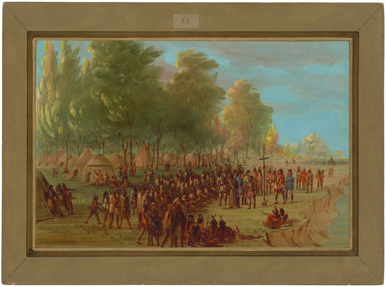 La Salle reiser et kors og tar landet i besittelse. 25. mars 1682 av George Catlin