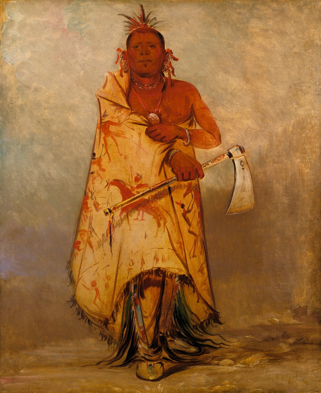 Le-sháw-loo-láh-le-hoo, Big Elk, sjef for Skidi (Wolf) Pawnee av George Catlin