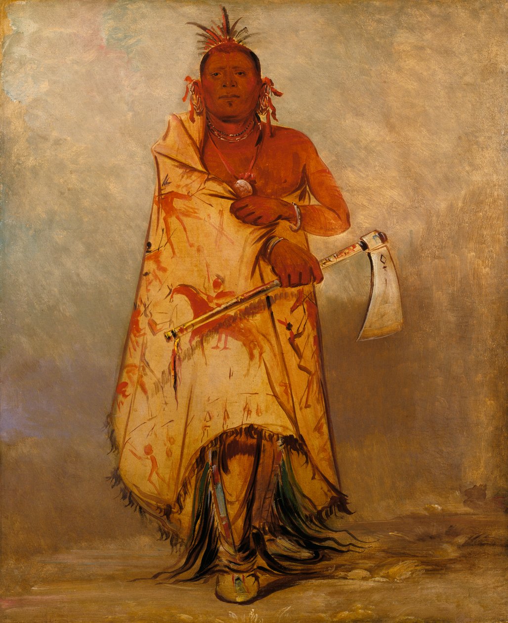 Le-sháw-loo-láh-le-hoo, Big Elk, sjef for Skidi Wolf Pawnee, 1832. av George Catlin
