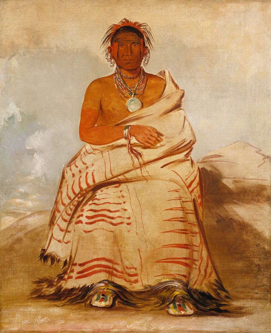 L#39;har-e-tar-rúshe, ondsinnet mann, en Skidi (ulv) Pawnee av George Catlin