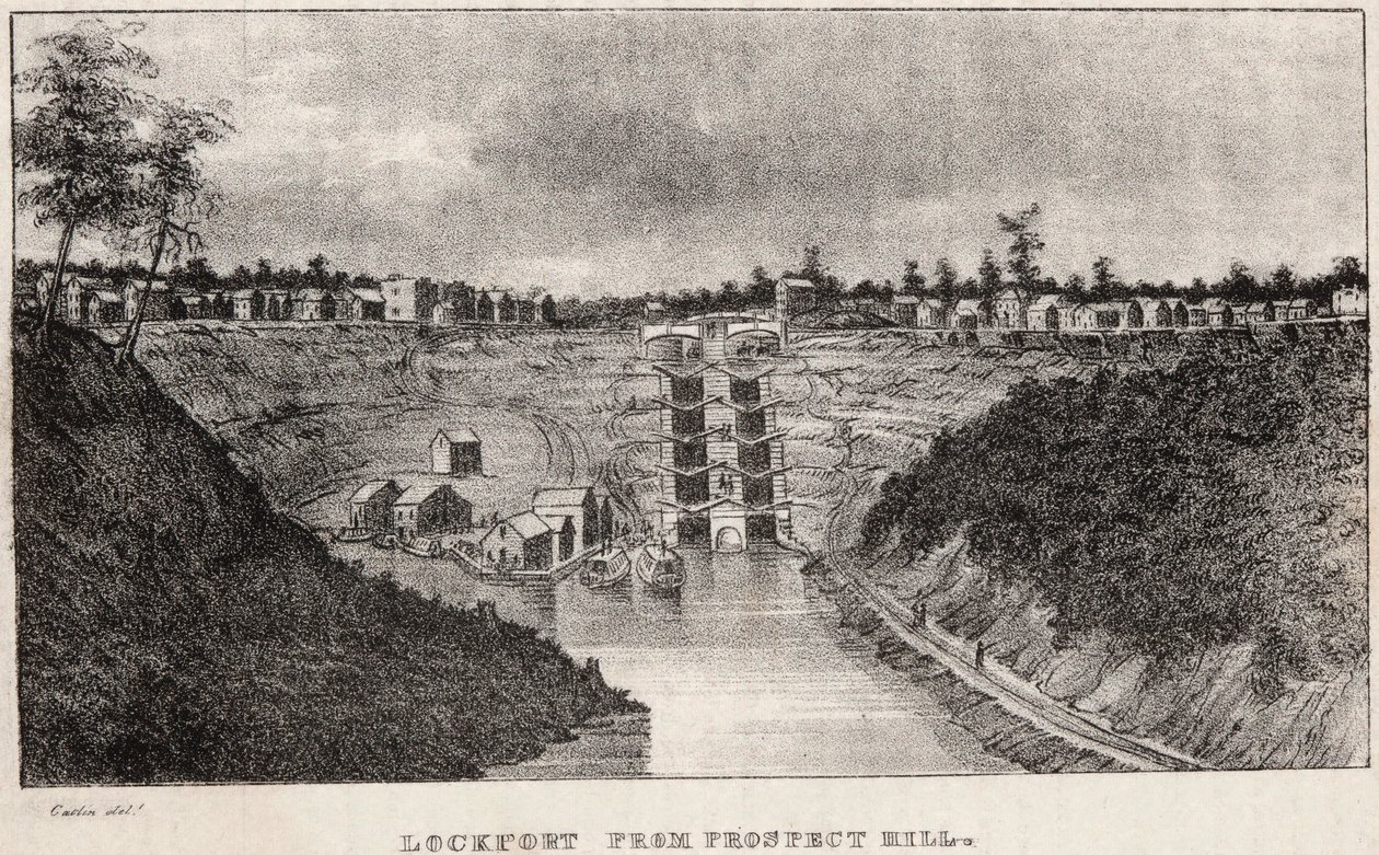Lockport fra Prospect Hill av George Catlin