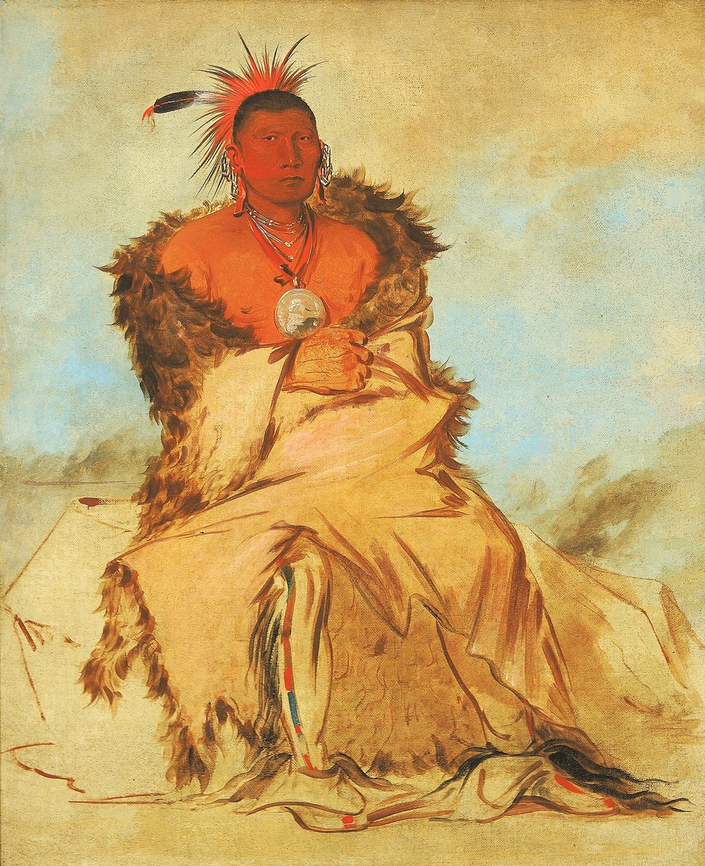 Loo-rá-wée-re-coo, Fugl som går til krig, en Tapage Pawnee av George Catlin