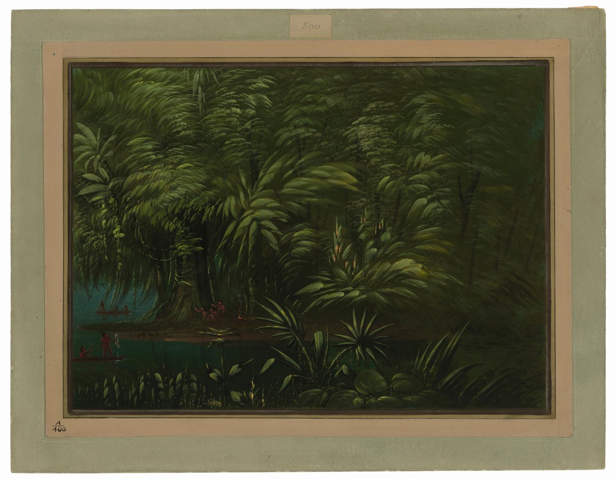frodig skog på bredden av Amazonas av George Catlin
