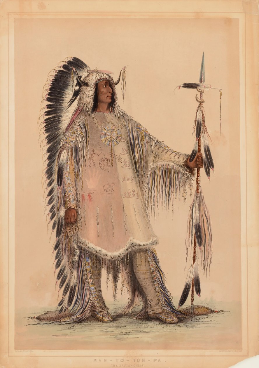 Mah-to-toh-pa, Mandan-høvdingen av George Catlin
