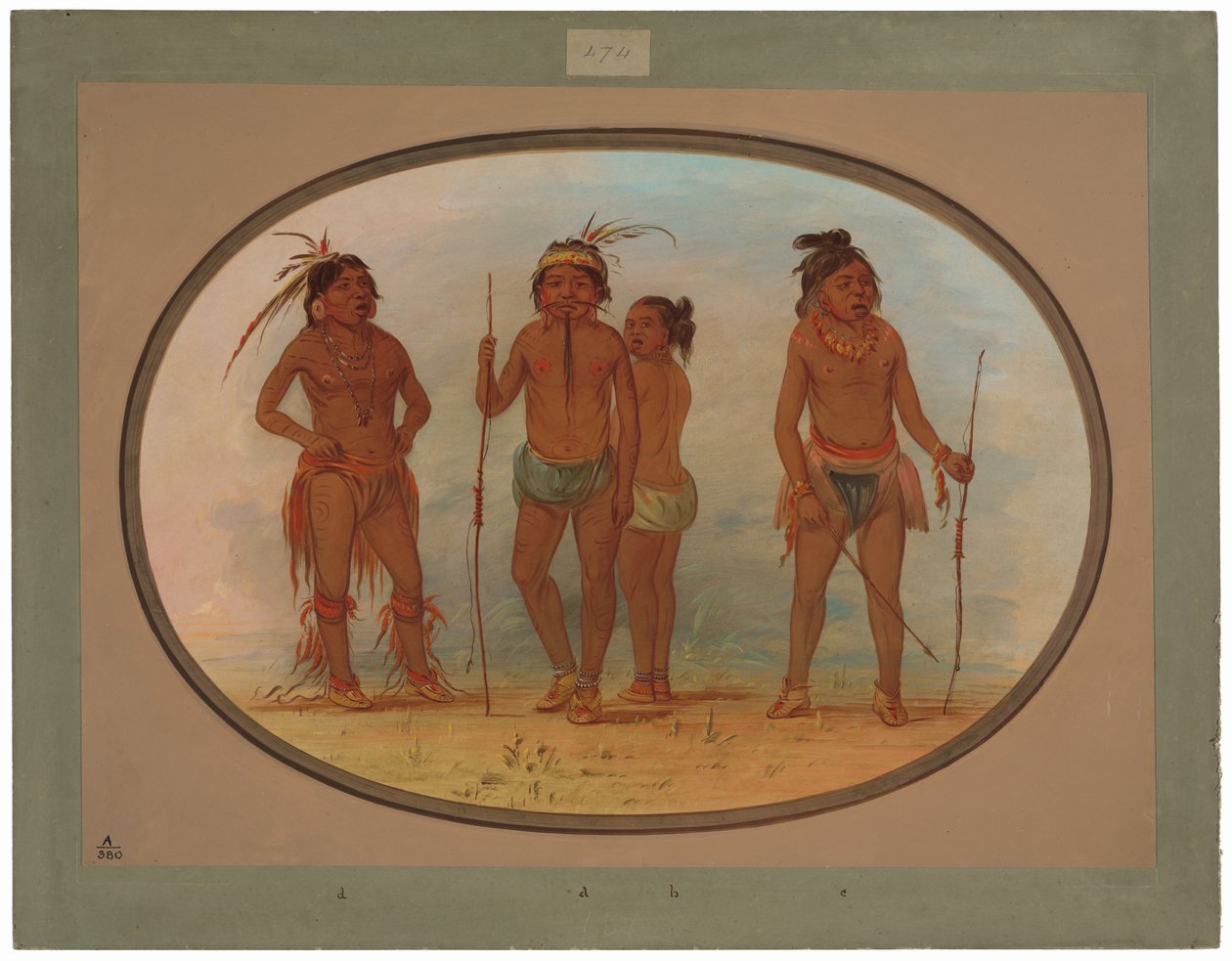 Medlemmer av Botocudo-stammen av George Catlin
