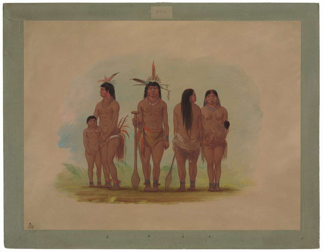 Medlemmer av Payaguas-stammen av George Catlin