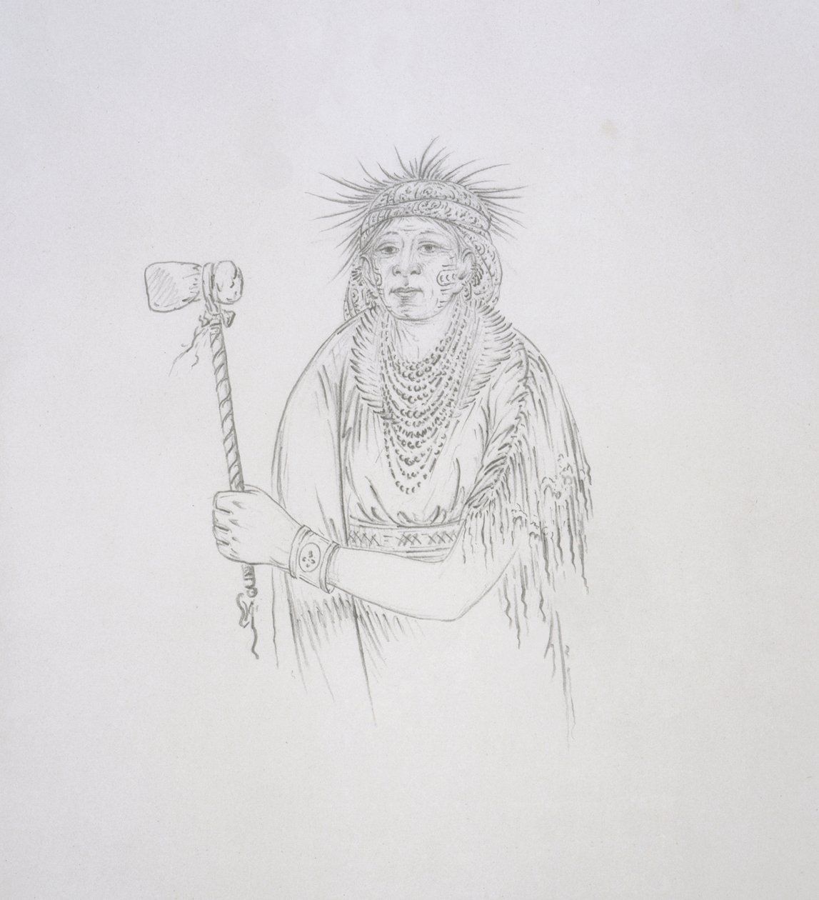 Men-son-se-a (Venstrehånden) 1852 av George Catlin