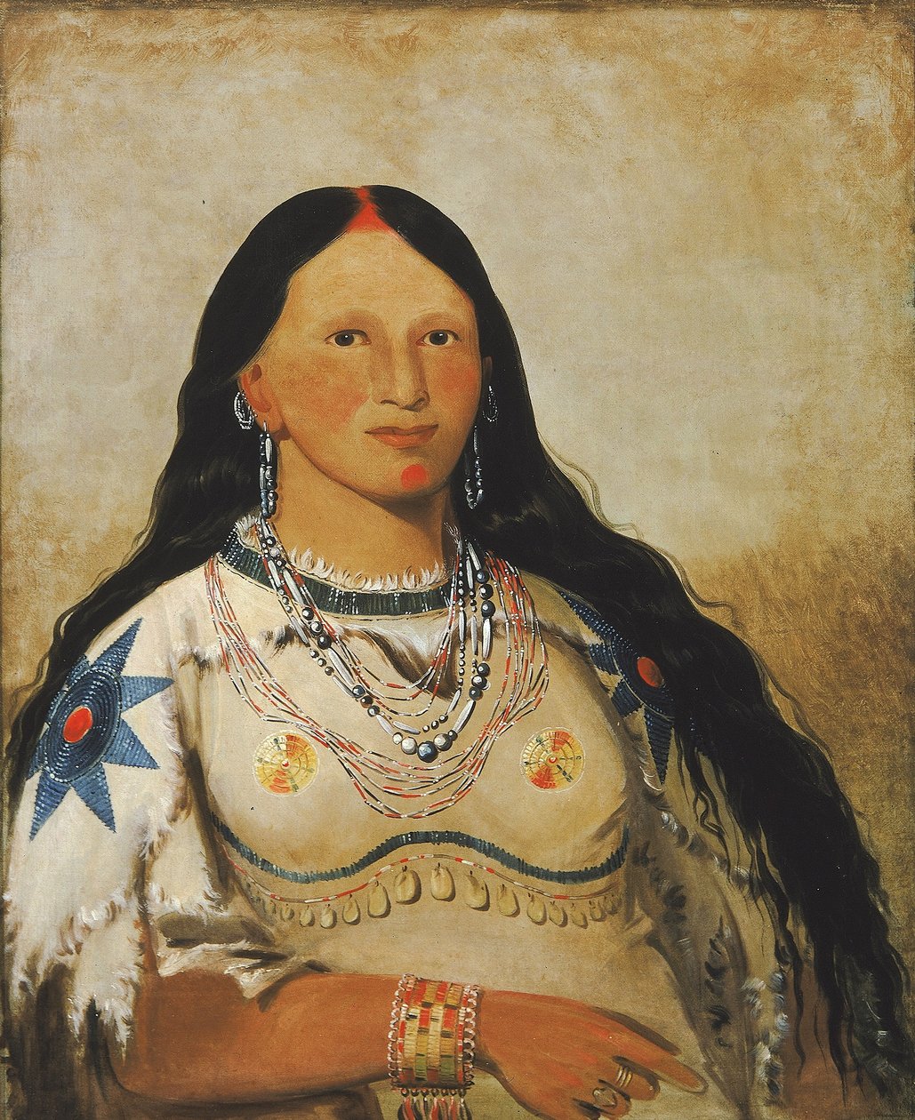 Mi-néek-ee-súnk-te-ka, Mink, en vakker jente av George Catlin
