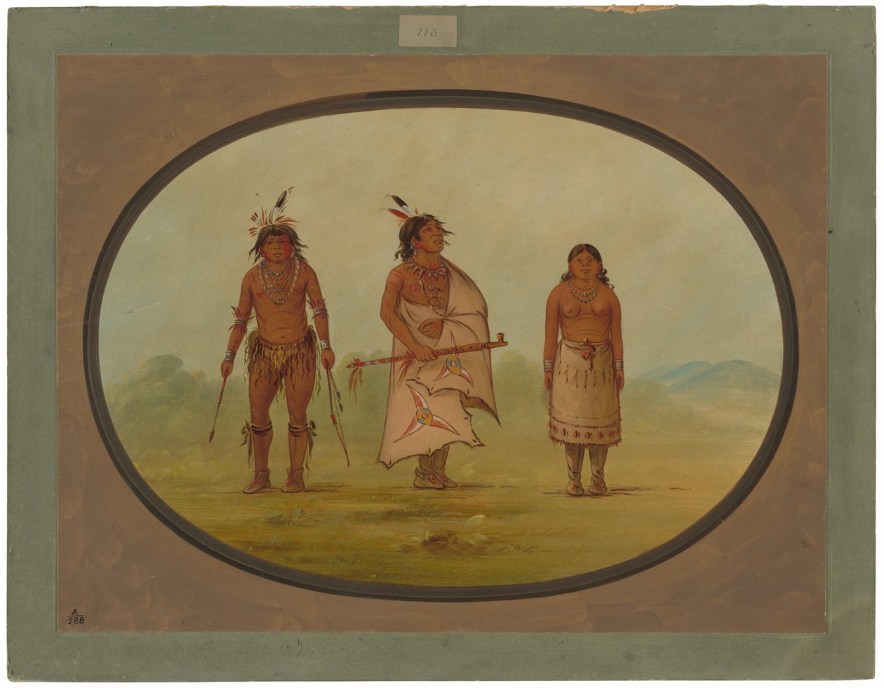 Mohave-sjef, en kriger og hans kone av George Catlin