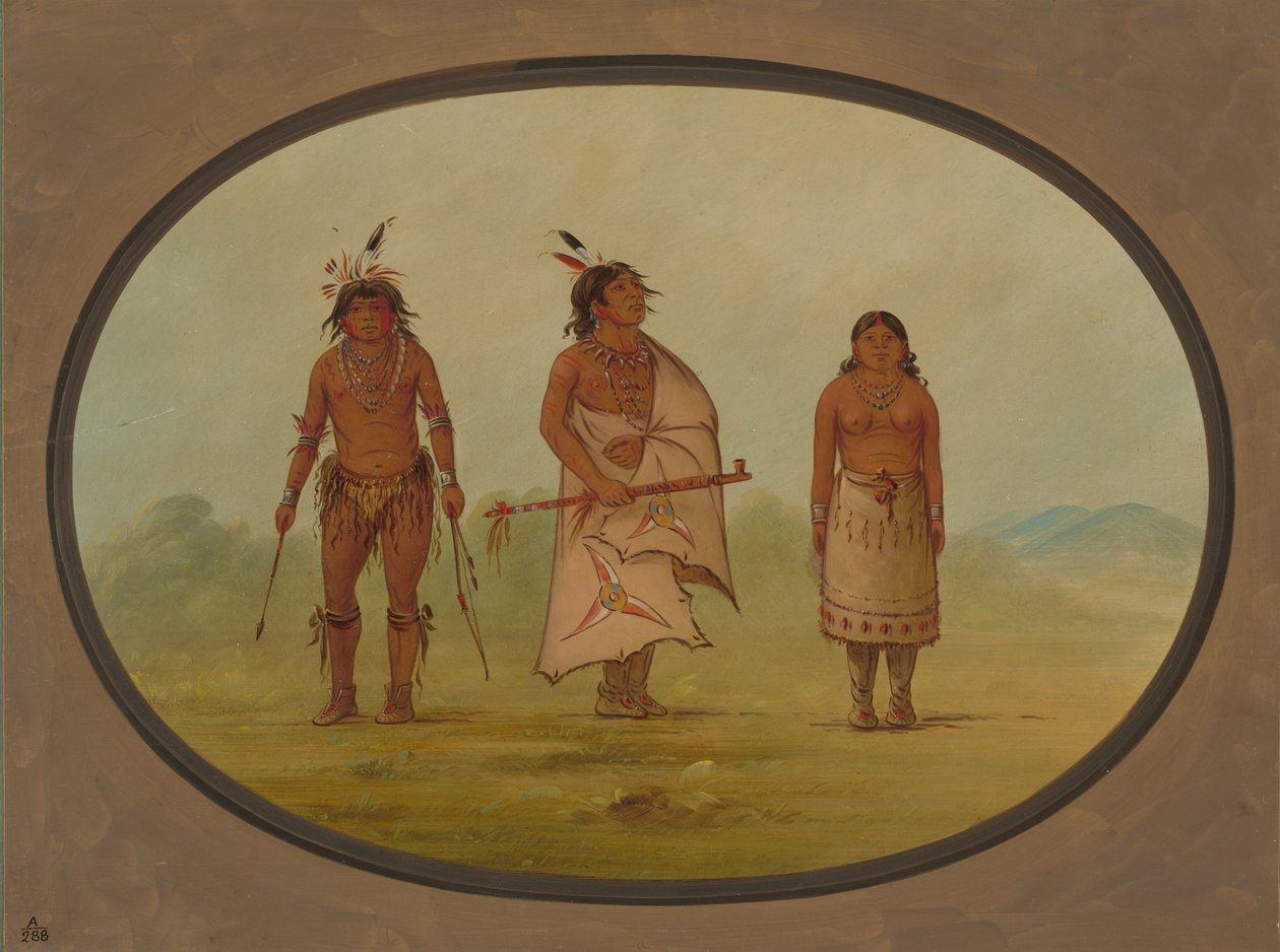 Mohave-sjef, en kriger og hans kone, 18551869. av George Catlin