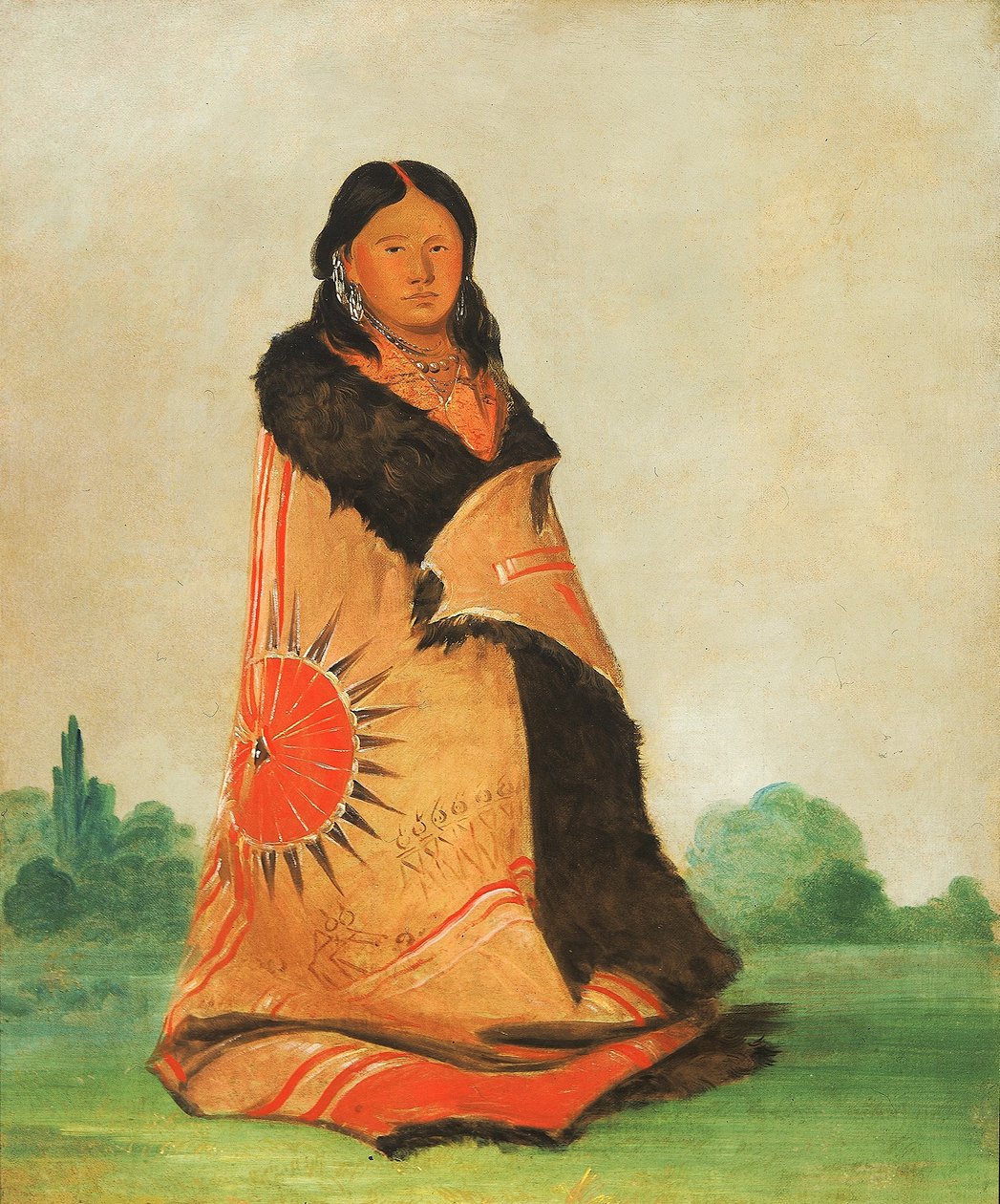 Mong-shóng-sha, bøyende pil, kone til storhøvding av George Catlin