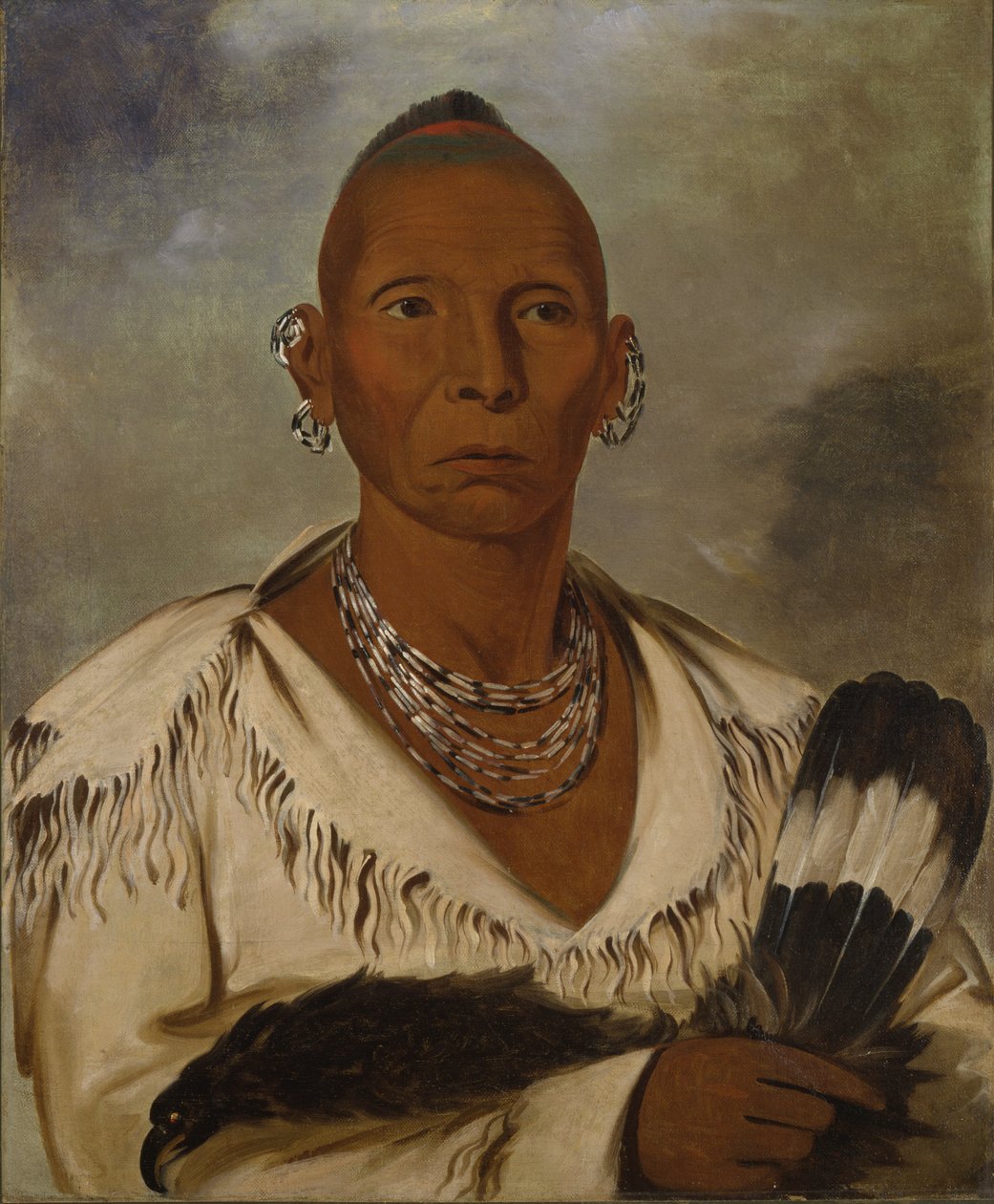 Múk-a-tah-mish-o-káh-kaik, Black Hawk, fremtredende Sac-høvding av George Catlin