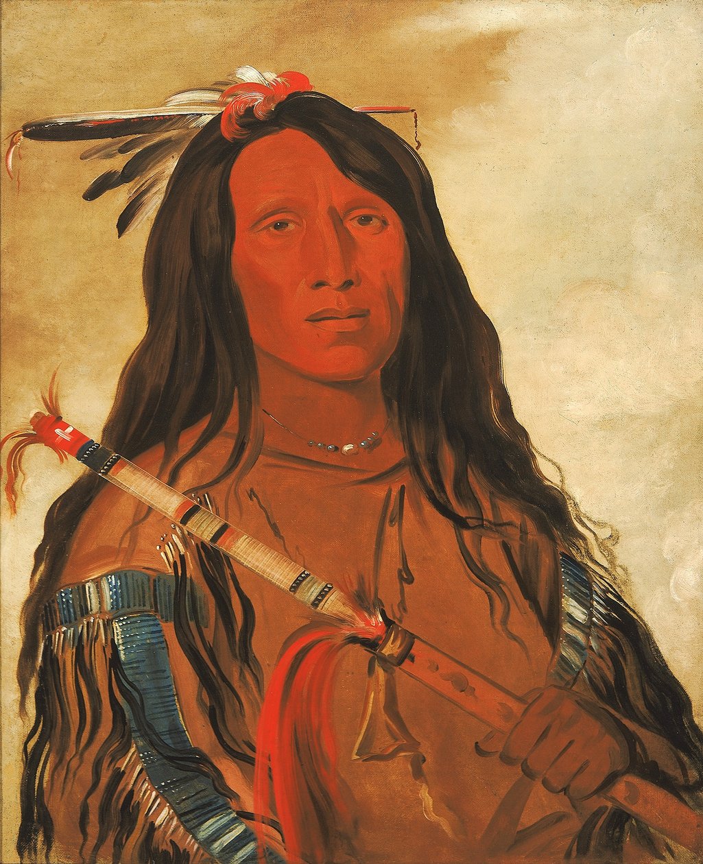 Né-hee-ó-ee-wóo-tis, Ulv på åsen, Stammens høvding av George Catlin