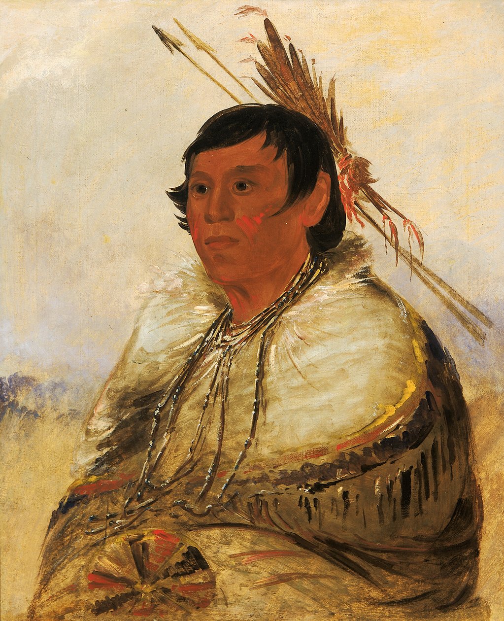 Ni-a-có-mo, Fix With the Foot, a Brave, 1830. av George Catlin