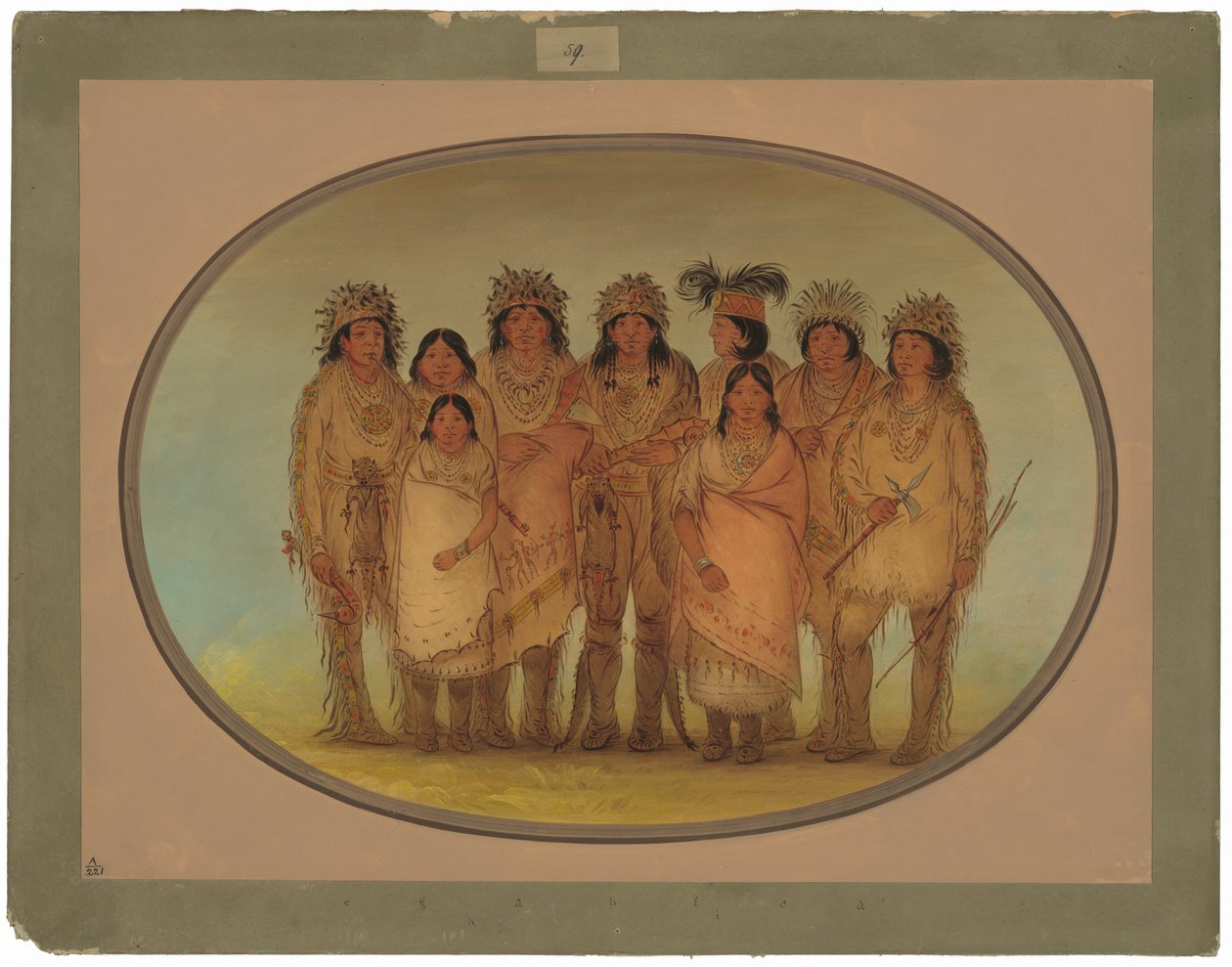 Ni Ojibbeway-indianere i London av George Catlin