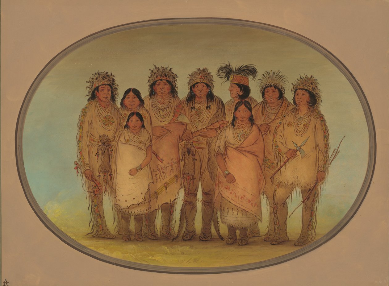 Ni Ojibbeway-indianere i London, 18611869. av George Catlin