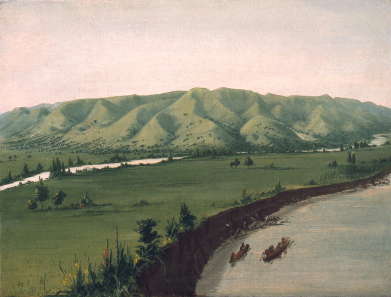 Nishnabottana Bluffs, 1070 Miles ovenfor St. Louis, 1832. av George Catlin