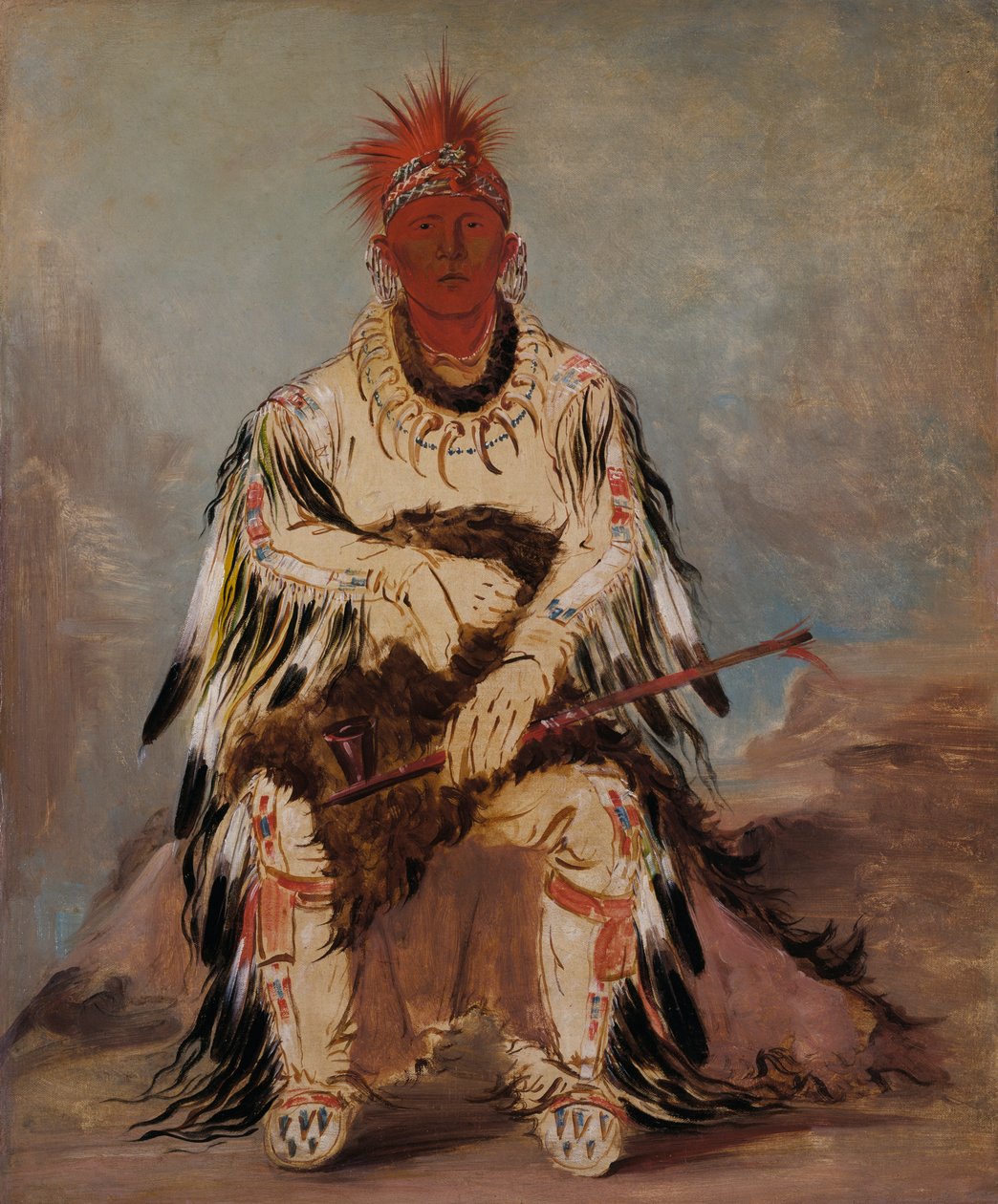No-wáy-ke-súg-gah, Han som slår to på en gang, en modig, 1832. av George Catlin